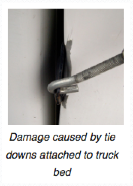 damage caused by truck bed mounted tie downs